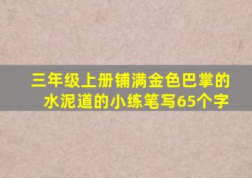 三年级上册铺满金色巴掌的水泥道的小练笔写65个字