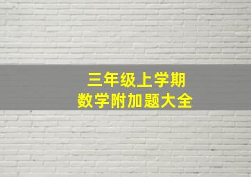 三年级上学期数学附加题大全