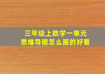 三年级上数学一单元思维导图怎么画的好看