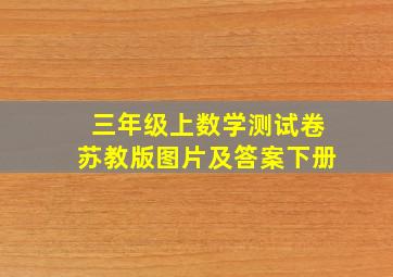 三年级上数学测试卷苏教版图片及答案下册