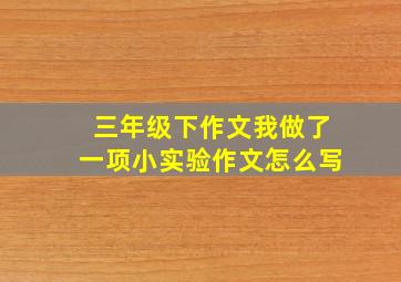 三年级下作文我做了一项小实验作文怎么写