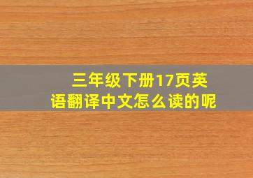 三年级下册17页英语翻译中文怎么读的呢