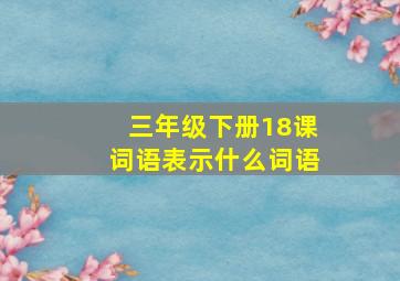 三年级下册18课词语表示什么词语