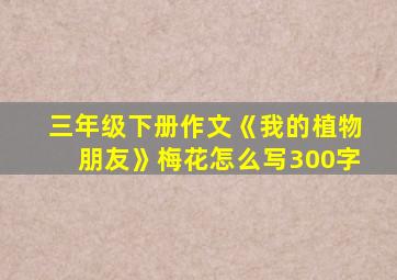 三年级下册作文《我的植物朋友》梅花怎么写300字