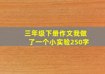 三年级下册作文我做了一个小实验250字