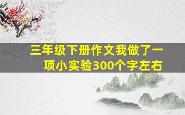 三年级下册作文我做了一项小实验300个字左右