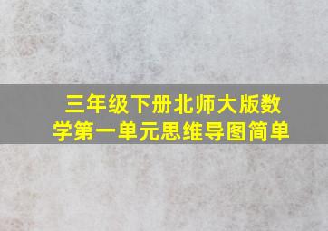 三年级下册北师大版数学第一单元思维导图简单