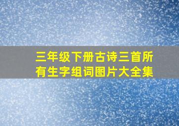 三年级下册古诗三首所有生字组词图片大全集