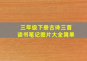 三年级下册古诗三首读书笔记图片大全简单