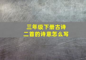 三年级下册古诗二首的诗意怎么写