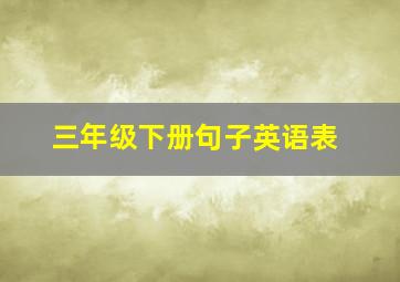 三年级下册句子英语表