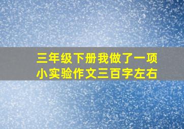 三年级下册我做了一项小实验作文三百字左右