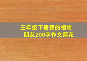 三年级下册我的植物朋友200字作文菊花