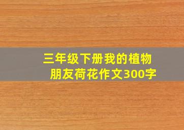 三年级下册我的植物朋友荷花作文300字