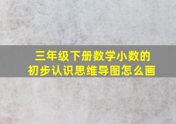 三年级下册数学小数的初步认识思维导图怎么画