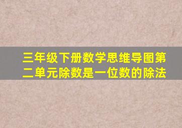 三年级下册数学思维导图第二单元除数是一位数的除法