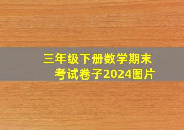 三年级下册数学期末考试卷子2024图片