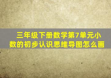 三年级下册数学第7单元小数的初步认识思维导图怎么画