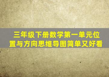 三年级下册数学第一单元位置与方向思维导图简单又好看