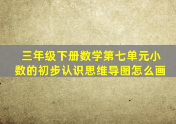 三年级下册数学第七单元小数的初步认识思维导图怎么画