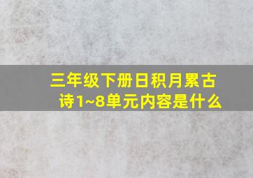 三年级下册日积月累古诗1~8单元内容是什么