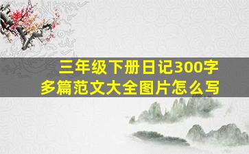 三年级下册日记300字多篇范文大全图片怎么写