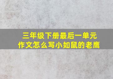 三年级下册最后一单元作文怎么写小如鼠的老鹰