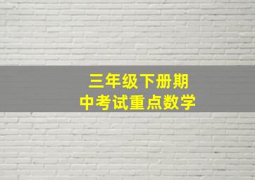 三年级下册期中考试重点数学