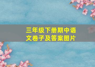 三年级下册期中语文卷子及答案图片