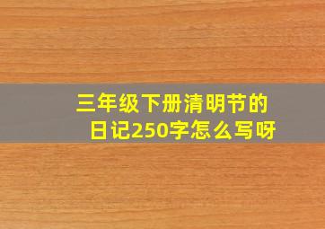 三年级下册清明节的日记250字怎么写呀