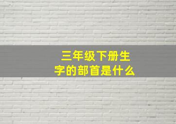 三年级下册生字的部首是什么