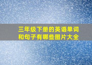 三年级下册的英语单词和句子有哪些图片大全