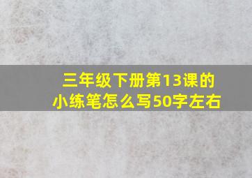 三年级下册第13课的小练笔怎么写50字左右