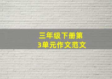 三年级下册第3单元作文范文