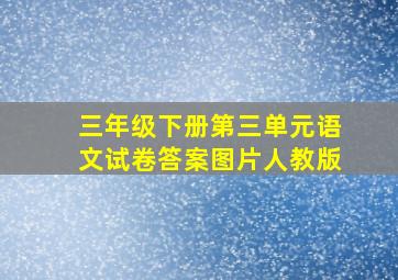 三年级下册第三单元语文试卷答案图片人教版