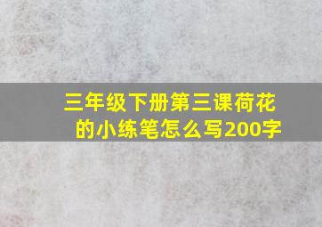 三年级下册第三课荷花的小练笔怎么写200字