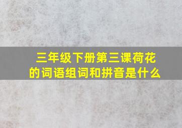 三年级下册第三课荷花的词语组词和拼音是什么