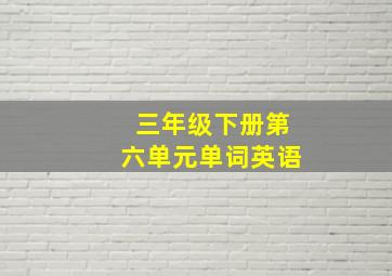 三年级下册第六单元单词英语