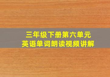 三年级下册第六单元英语单词朗读视频讲解