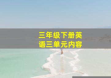 三年级下册英语三单元内容