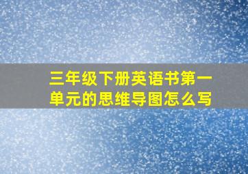 三年级下册英语书第一单元的思维导图怎么写