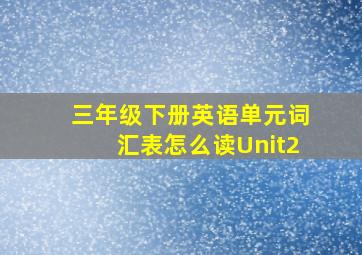 三年级下册英语单元词汇表怎么读Unit2