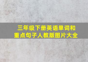 三年级下册英语单词和重点句子人教版图片大全