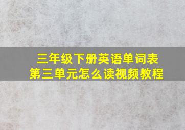 三年级下册英语单词表第三单元怎么读视频教程