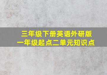 三年级下册英语外研版一年级起点二单元知识点