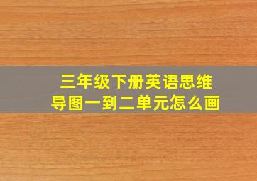 三年级下册英语思维导图一到二单元怎么画