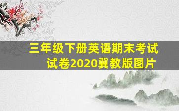 三年级下册英语期末考试试卷2020冀教版图片