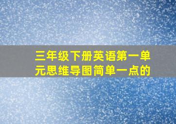 三年级下册英语第一单元思维导图简单一点的