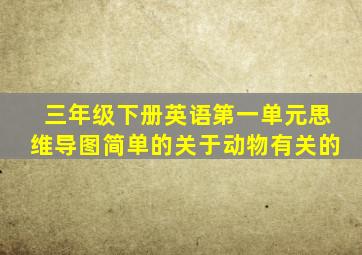 三年级下册英语第一单元思维导图简单的关于动物有关的