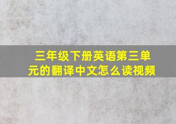 三年级下册英语第三单元的翻译中文怎么读视频